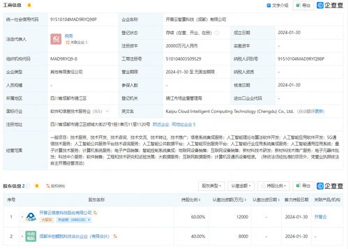 開普云智算科技公司成立，布局信息系統集成新賽道